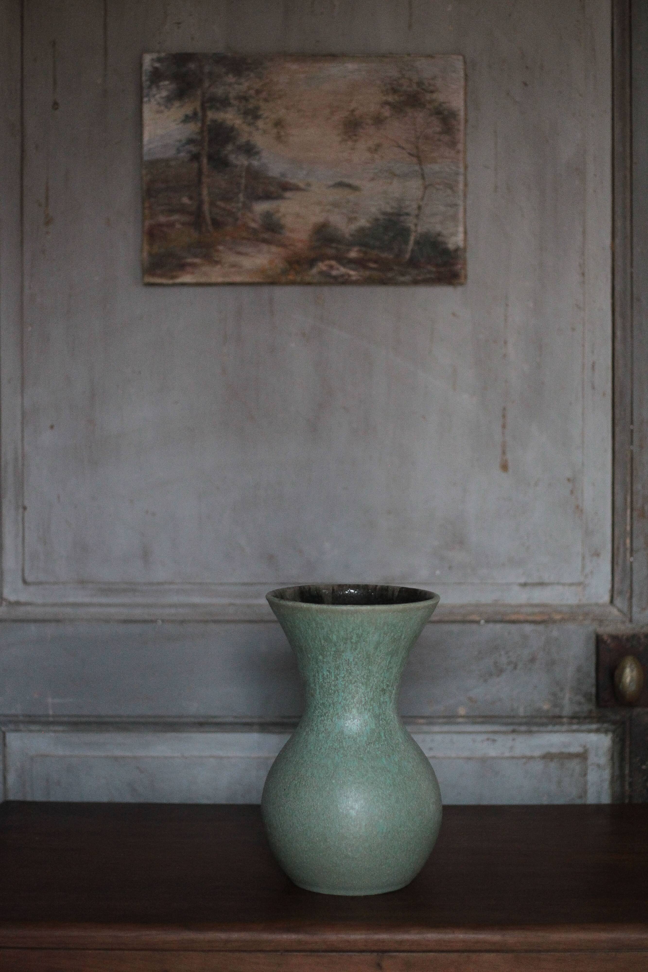 Vintage Accolay Vase, Celadon Green Ceramic Vase, Flower Pot