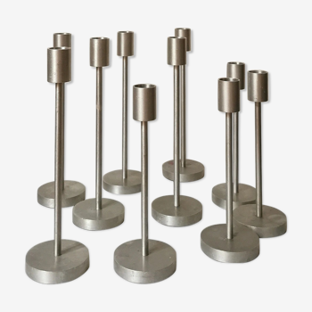 Set of 10 aluminum candle holders