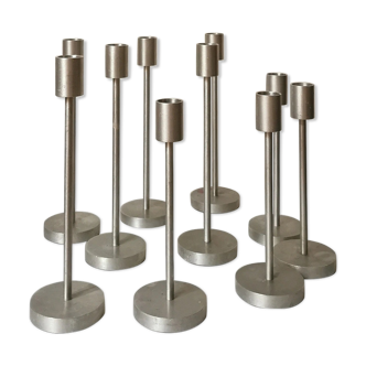 Set of 10 aluminum candle holders