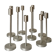 Set of 10 aluminium candle holders.