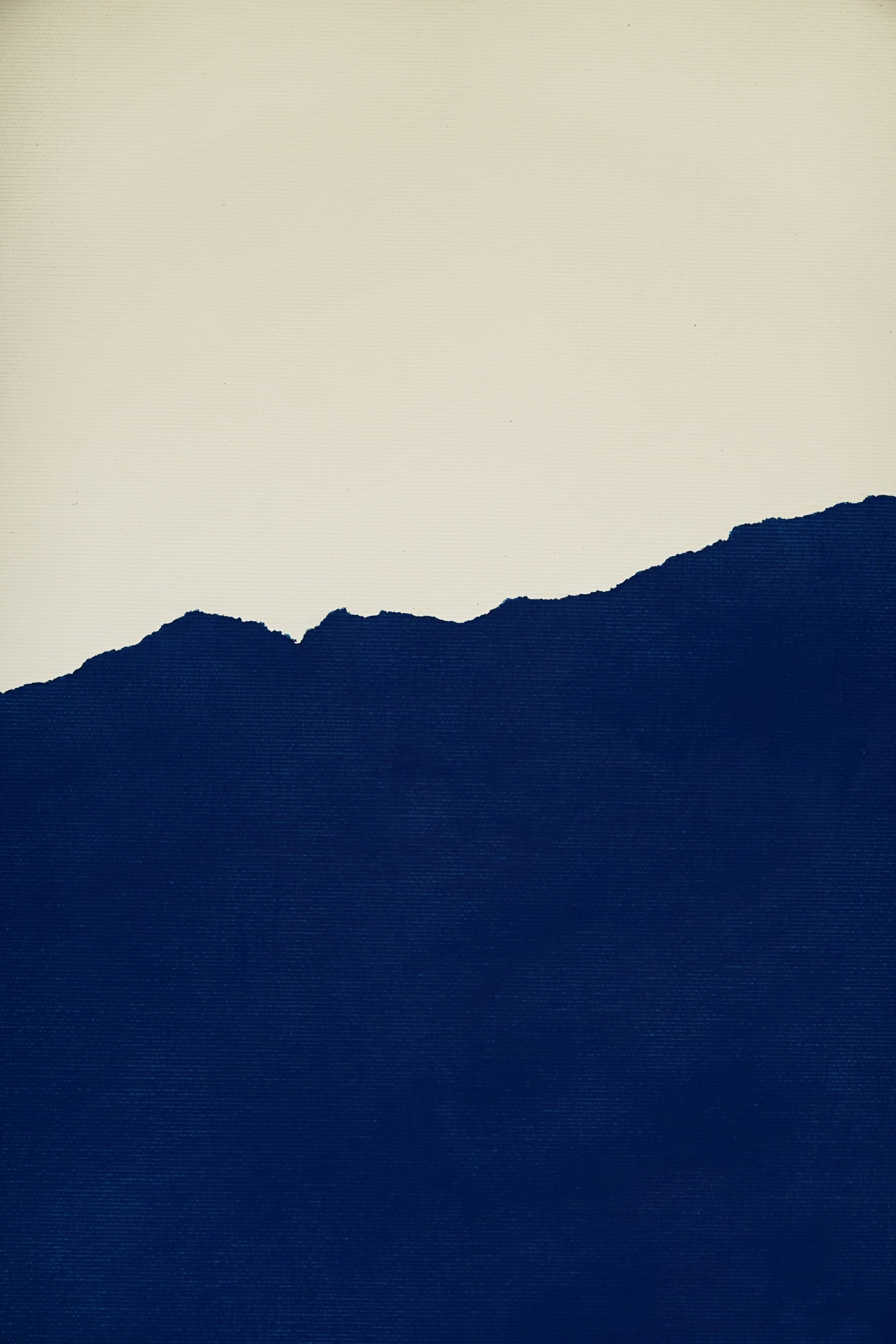 Original abstract painting phthalocyanine blue