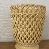 Paire de cache pots SYLA années 70 jaune pastel 18cm