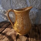 Sarreguemines foliage earthenware pitcher