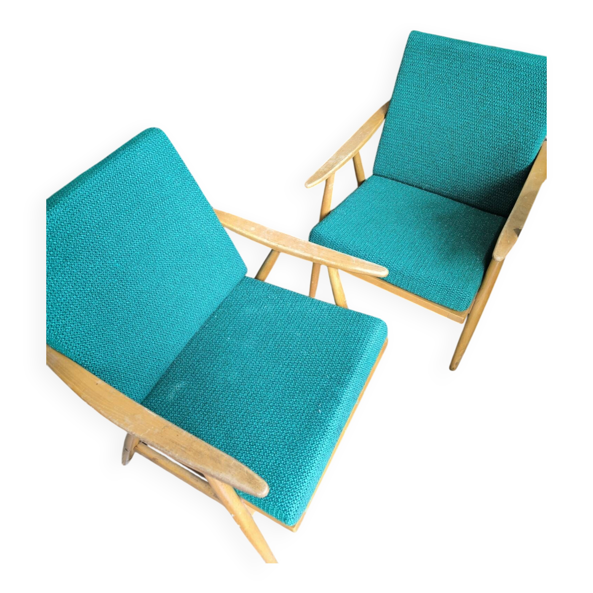 Pair of boomerang armchairs Thonet