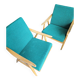 Pair of boomerang armchairs Thonet