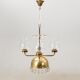 Chandelier Erik Höglund Brass and glass Sweden 1960