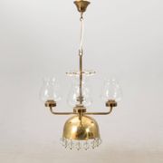 Lustre Erik Höglund Laiton et verre Suède 1960