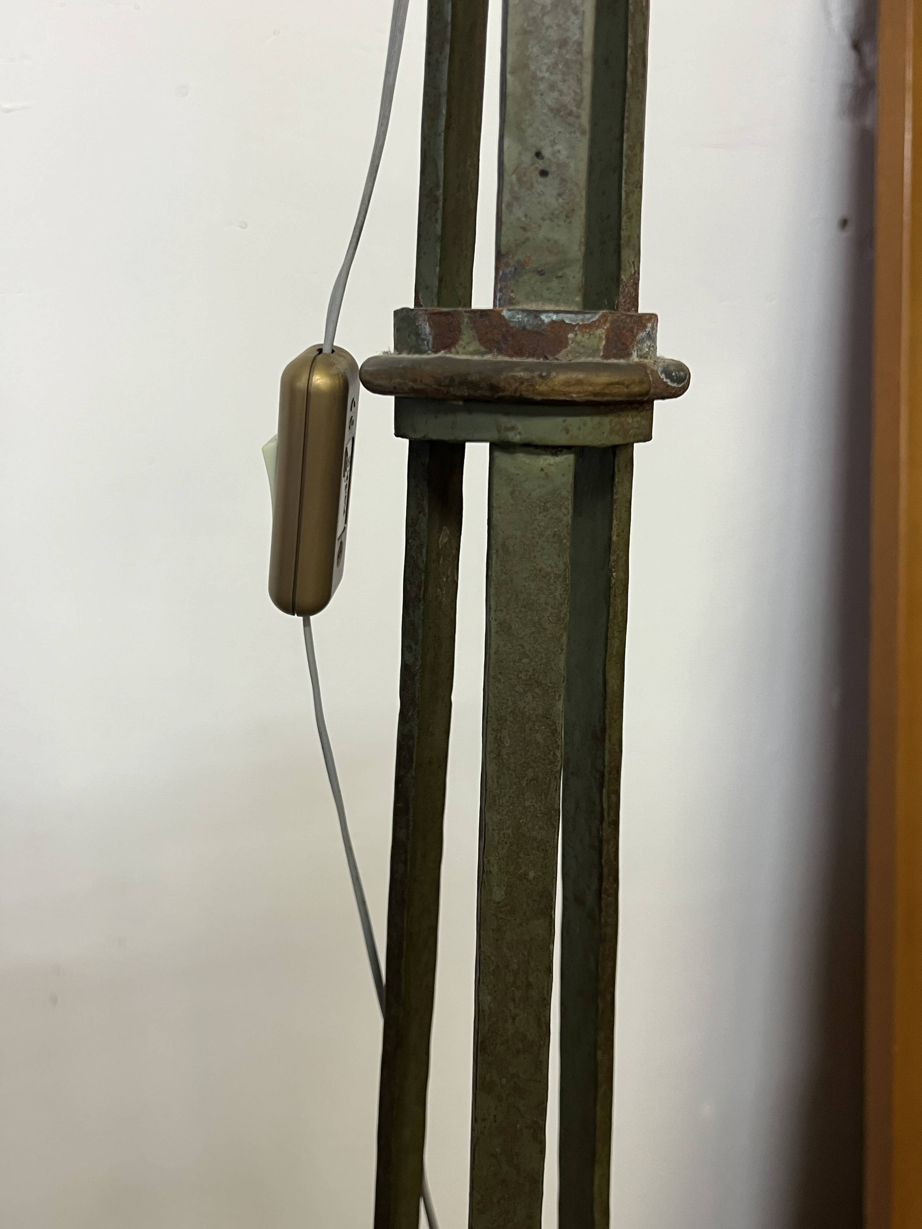 Art Deco wrought iron floor lamp base from the 1940s