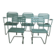 Garden chairs set of 5 in metal and painted stackable wood 1960 denmark