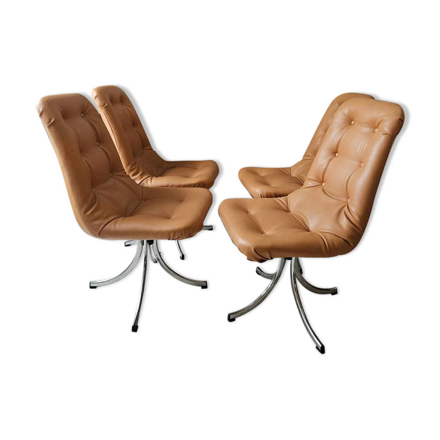4 chaises pivotantes Gastone Rinaldi pour Rima