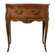 Small jump commode in Louis XV style with marquetry and marble.
