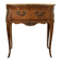 Small jump commode in Louis XV style with marquetry and marble.