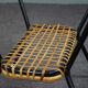 Table basse vintage en rotin Dutch Design avec plateau en verre nuage 1960