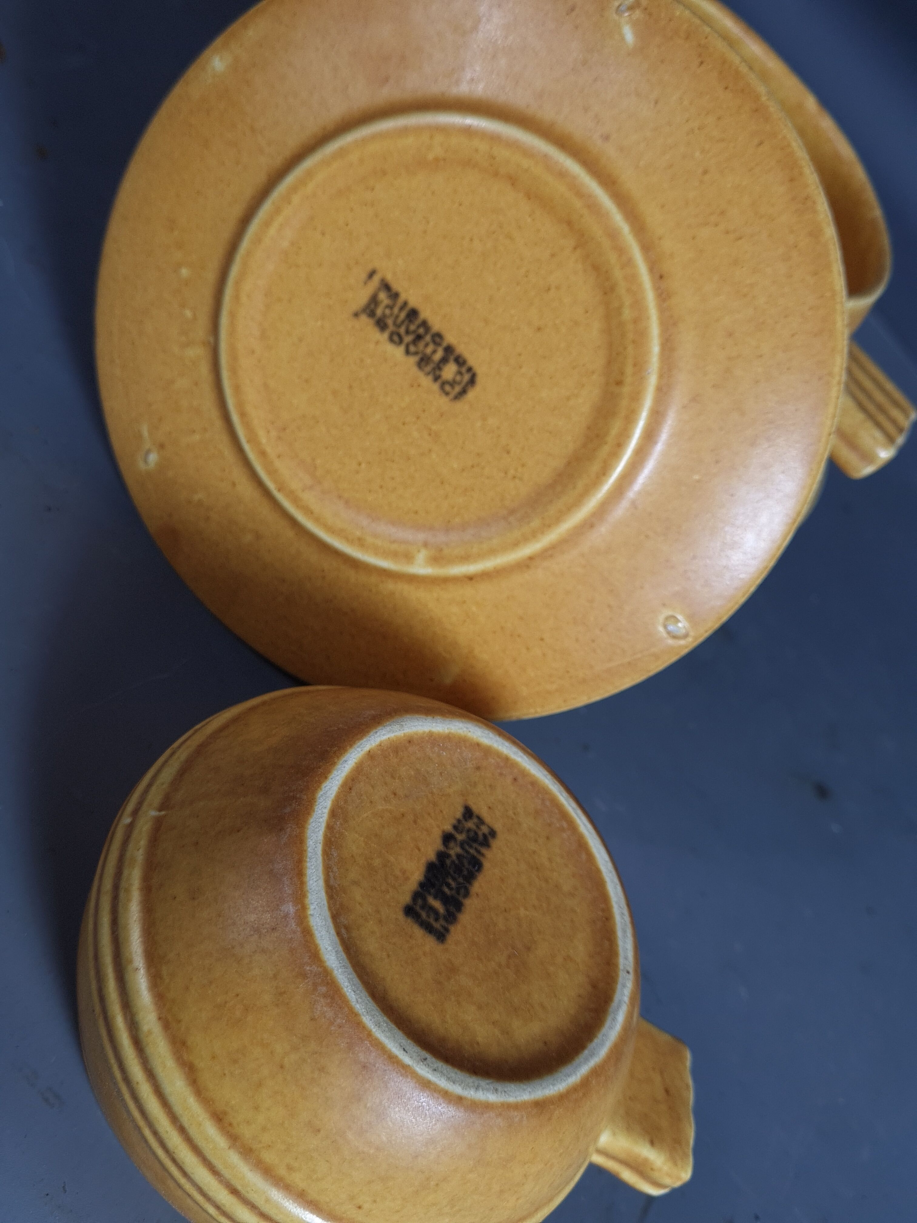 Set 6 cups of coffee or tea in earthenware Faïencerie nouvelle de Provence 60/70s