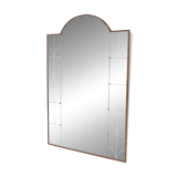 Scandinavian mirror in beech and metal, Sweden, 1960, 115x78cm