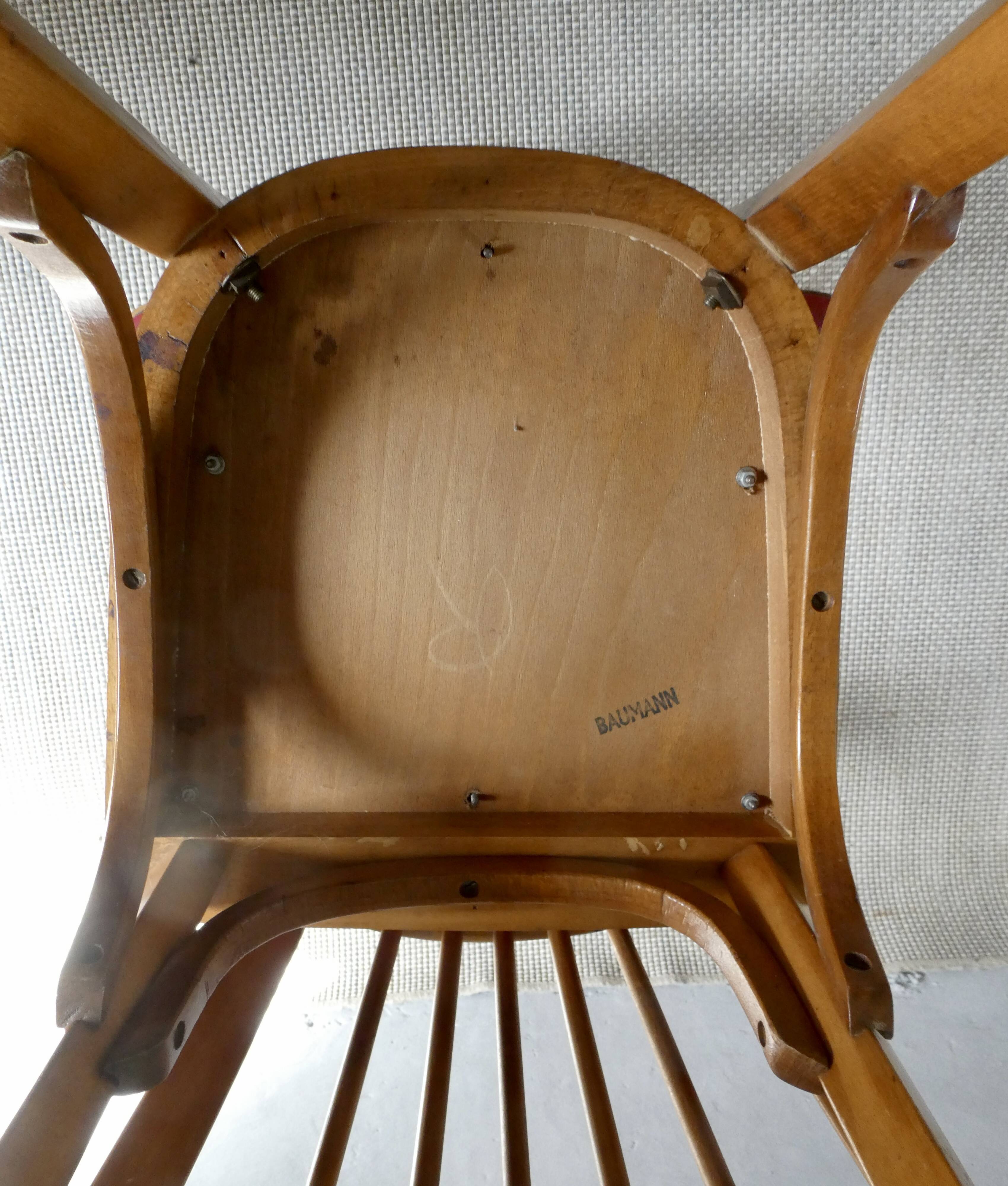 Pair of Baumann bistro chairs, No 12, 1960s
