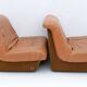 Pair of Lev & Lev Mid-century Modern Fiberglass Frame Leather Armchairs