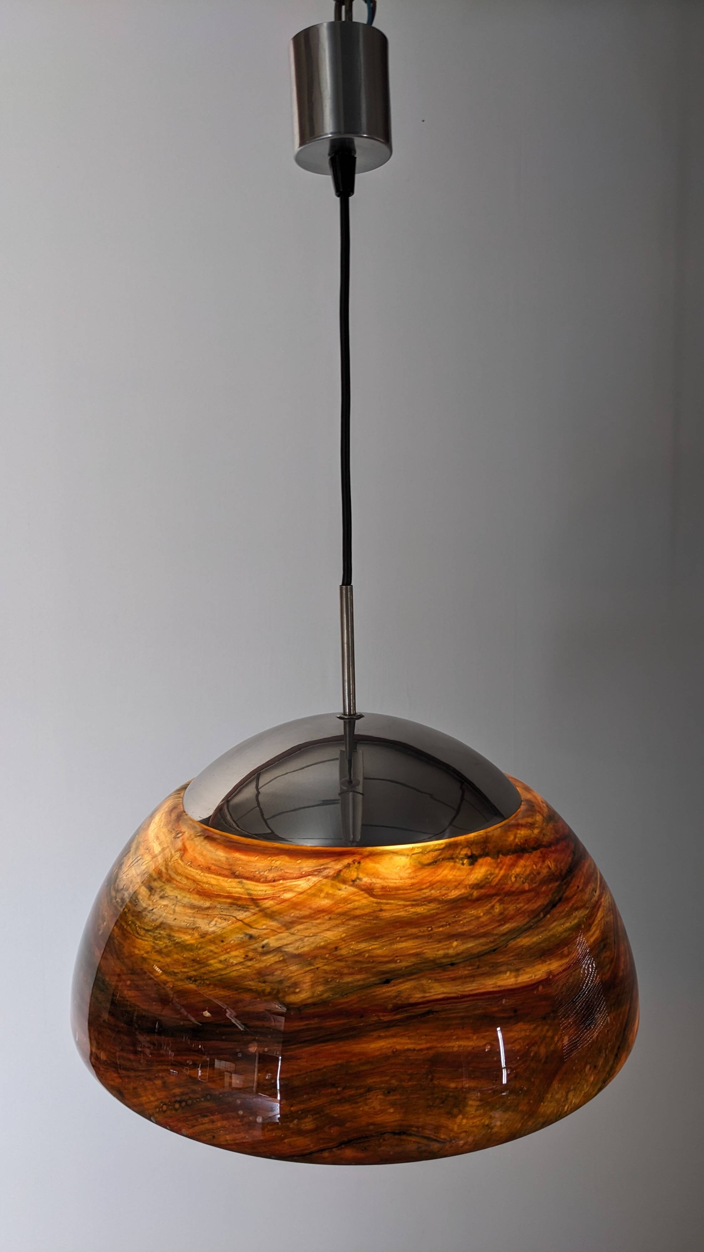 XL Murano glass pendant light by Doria Leuchten, Germany circa 1970