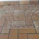 "News" magazine rack in transparent plexiglass, 1980s, vintage.