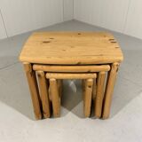 Pine nesting tables in Rainer Daumiller style, 1970’s
