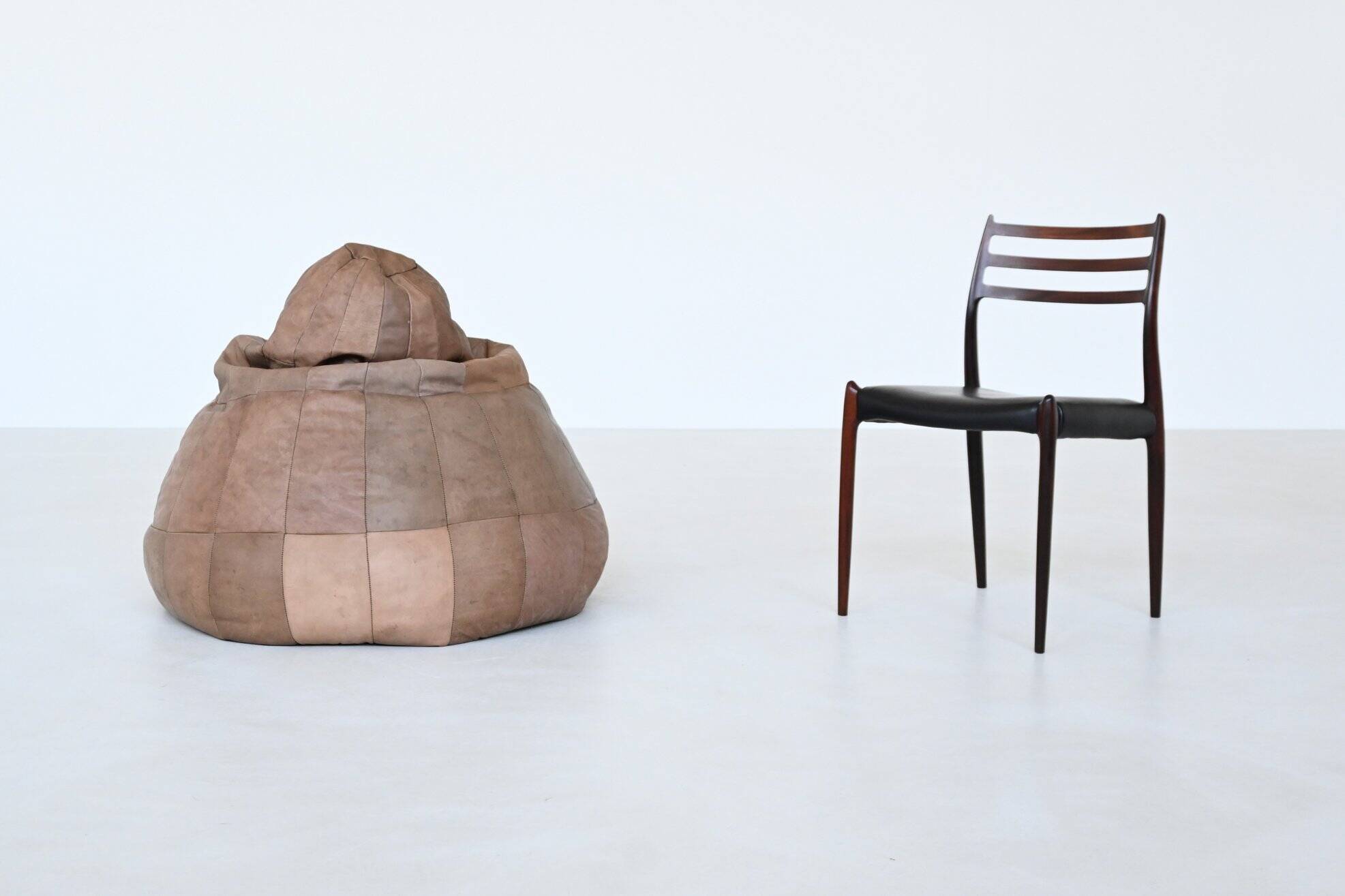 De Sede patchwork Bean Bag pouf in leather Switzerland 1970