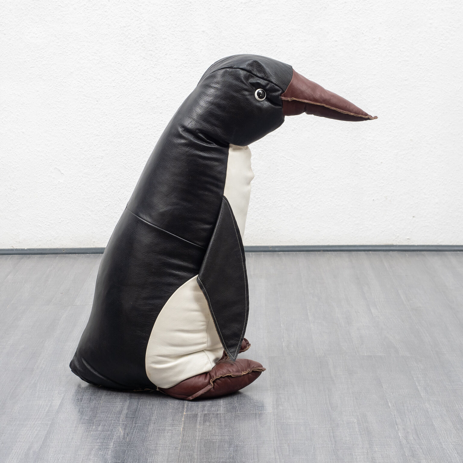 Leather decoration object, 70s, penguin
