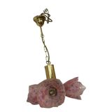 VINTAGE SPUTNIK BRASS CHANDELIER WITH PINK SHADES