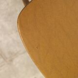 Trio of vintage 6157 chairs by Roger Landault leather and wood 1950