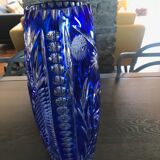 Bohemian crystal VASE - blue color