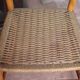 Pair of wooden chairs with vintage corded seats, vintage corded chair.