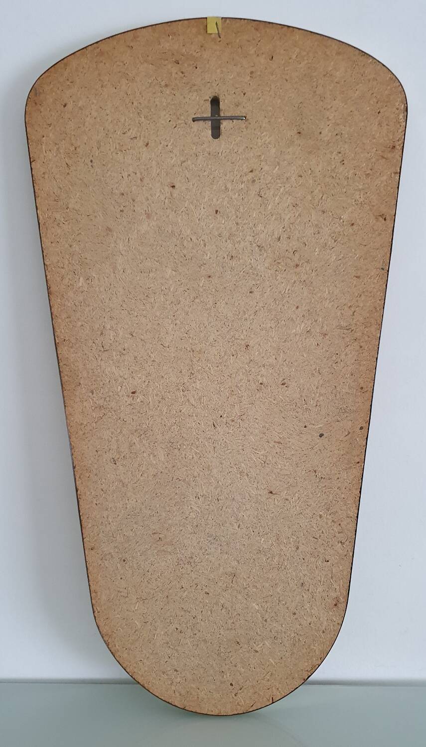 Large vintage ovoid mirror with gold and black edges - 1960s