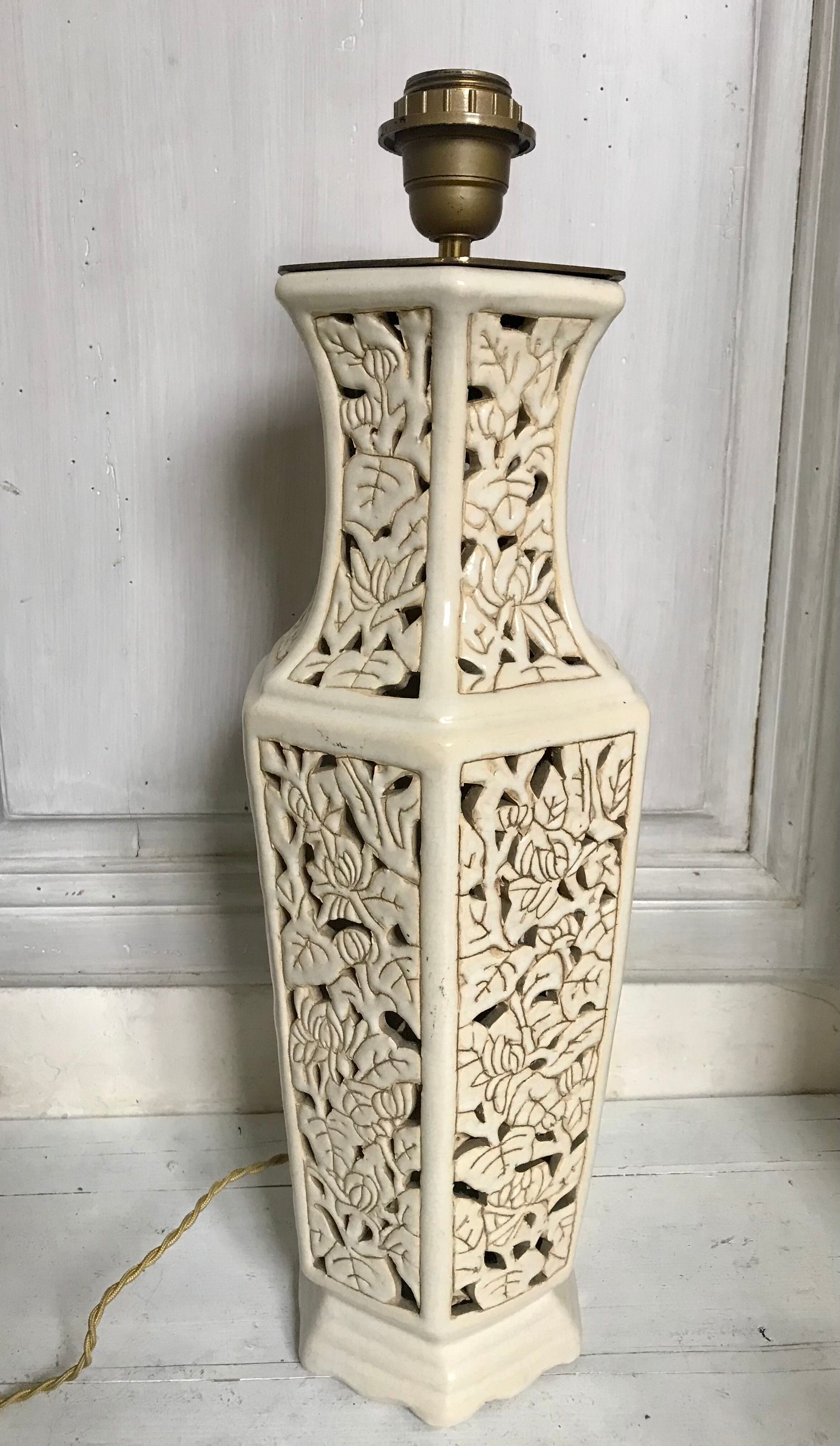 Vintage open ceramic lamp