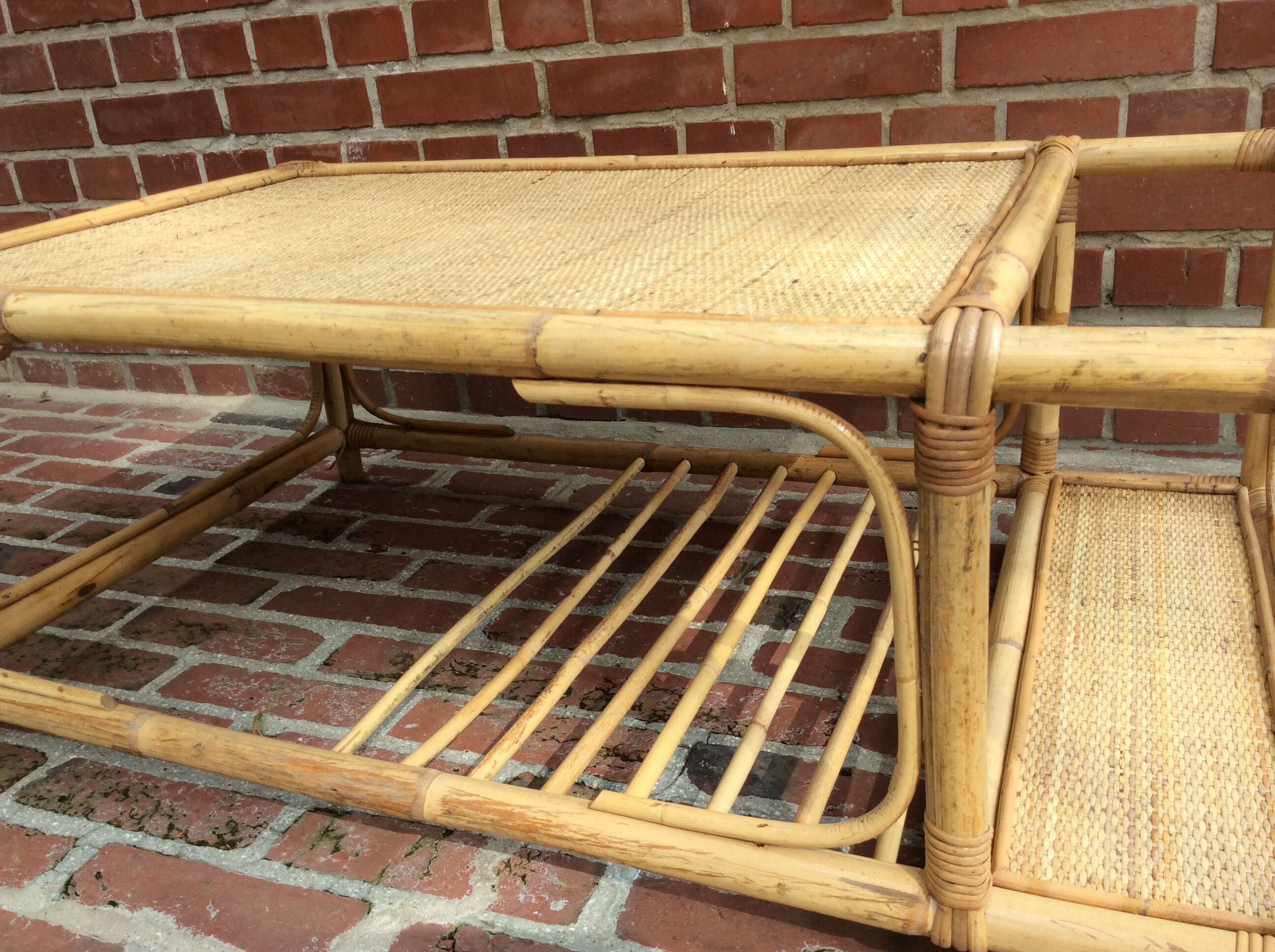 Vintage rattan coffee table