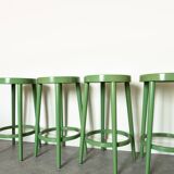 Set of 4 green Baumann stools