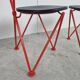 Vintage red metal dining chairs, 1980s