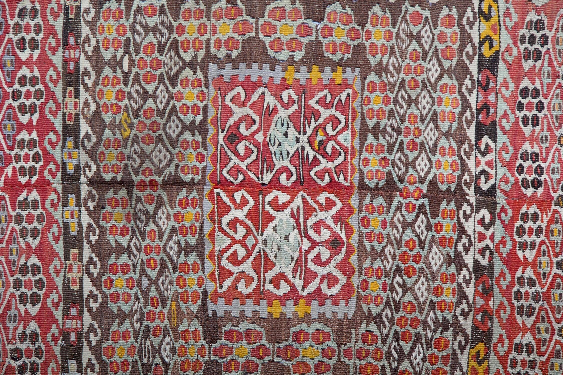 Antique Turkish Kilim Rug Traditional Tribal Runner Hand-Woven