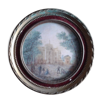 Miniature , cathedral landscape painting