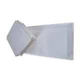 Embroidered ivory tablecloth with 12 towels