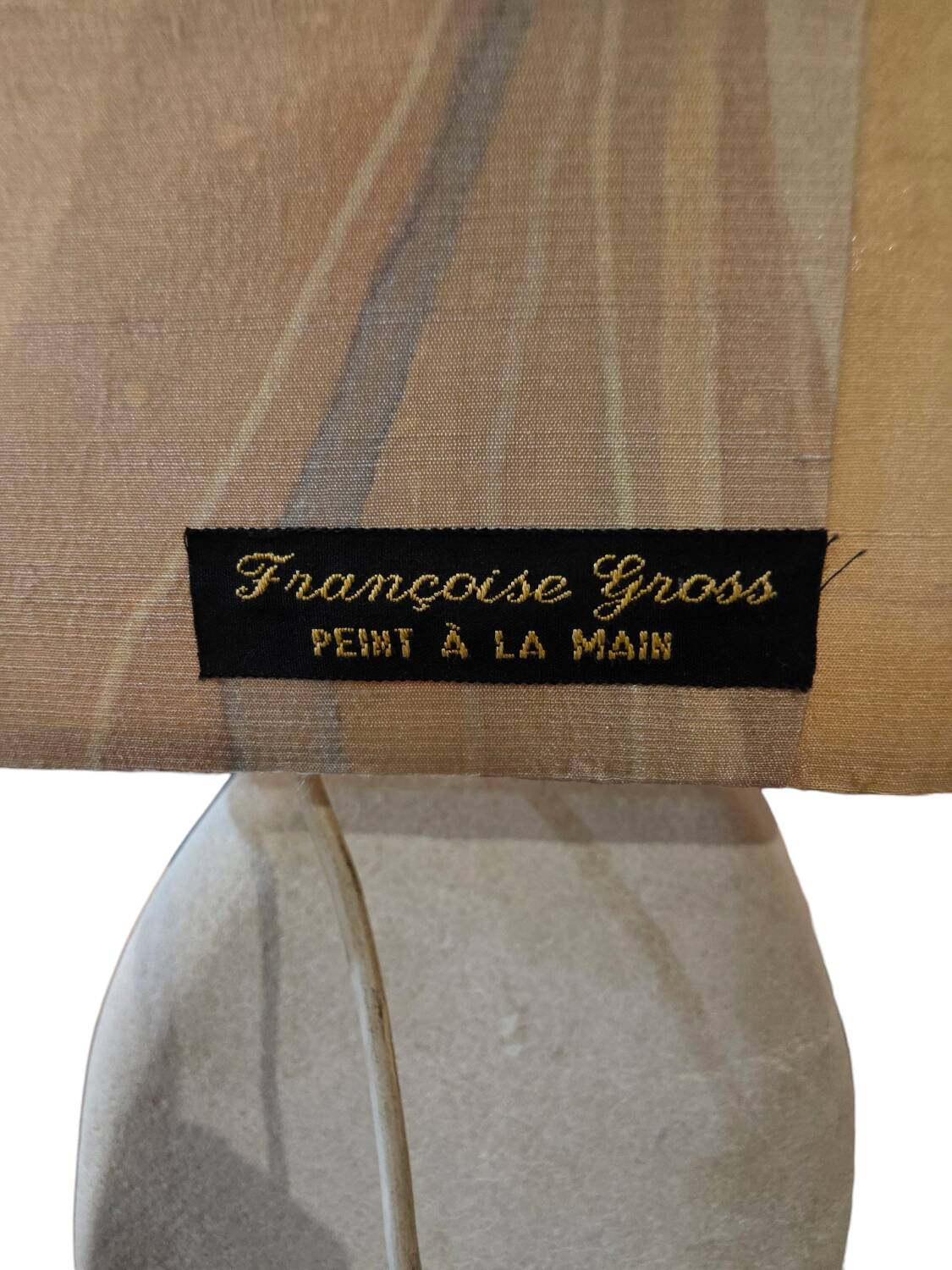 Rare lampe en pierre de calcaire Maison Brusson circa 1990