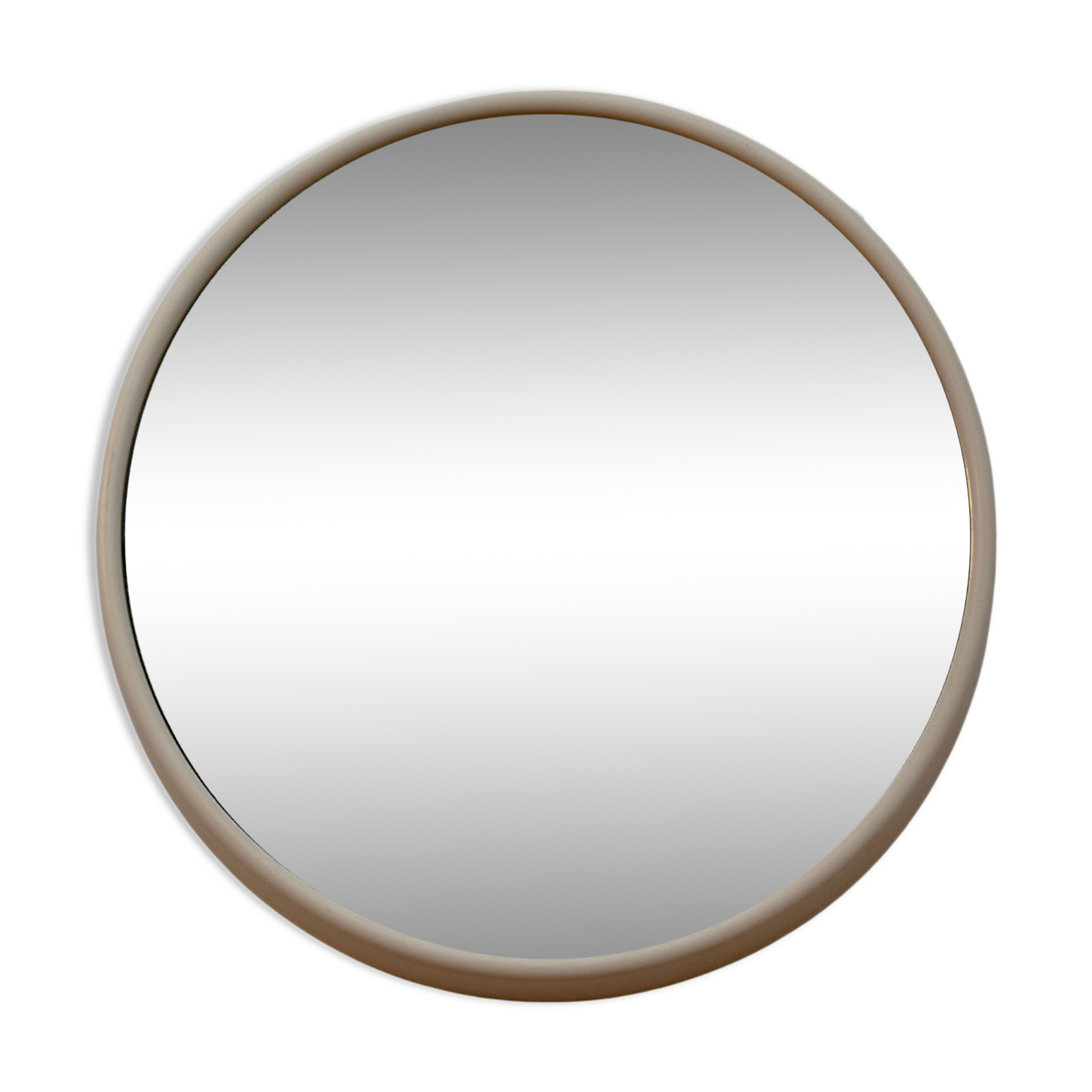 Space Age mirror with white plastic frame