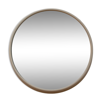 Space Age mirror with white plastic frame