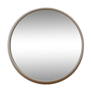 Space Age mirror with white plastic frame