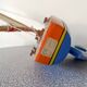 Basin sailboat "Tirot 500" navigable wood, antique toy with pretty vintage colors
