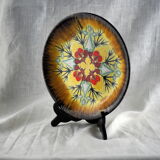 Decorative plate with ermine and stylized gorse patterns - Louis Nédellec - 60s / 70s