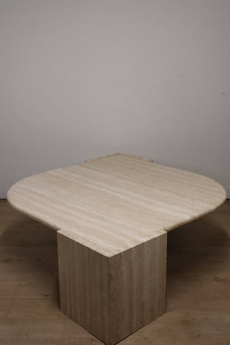 Travertine coffee table, 1980