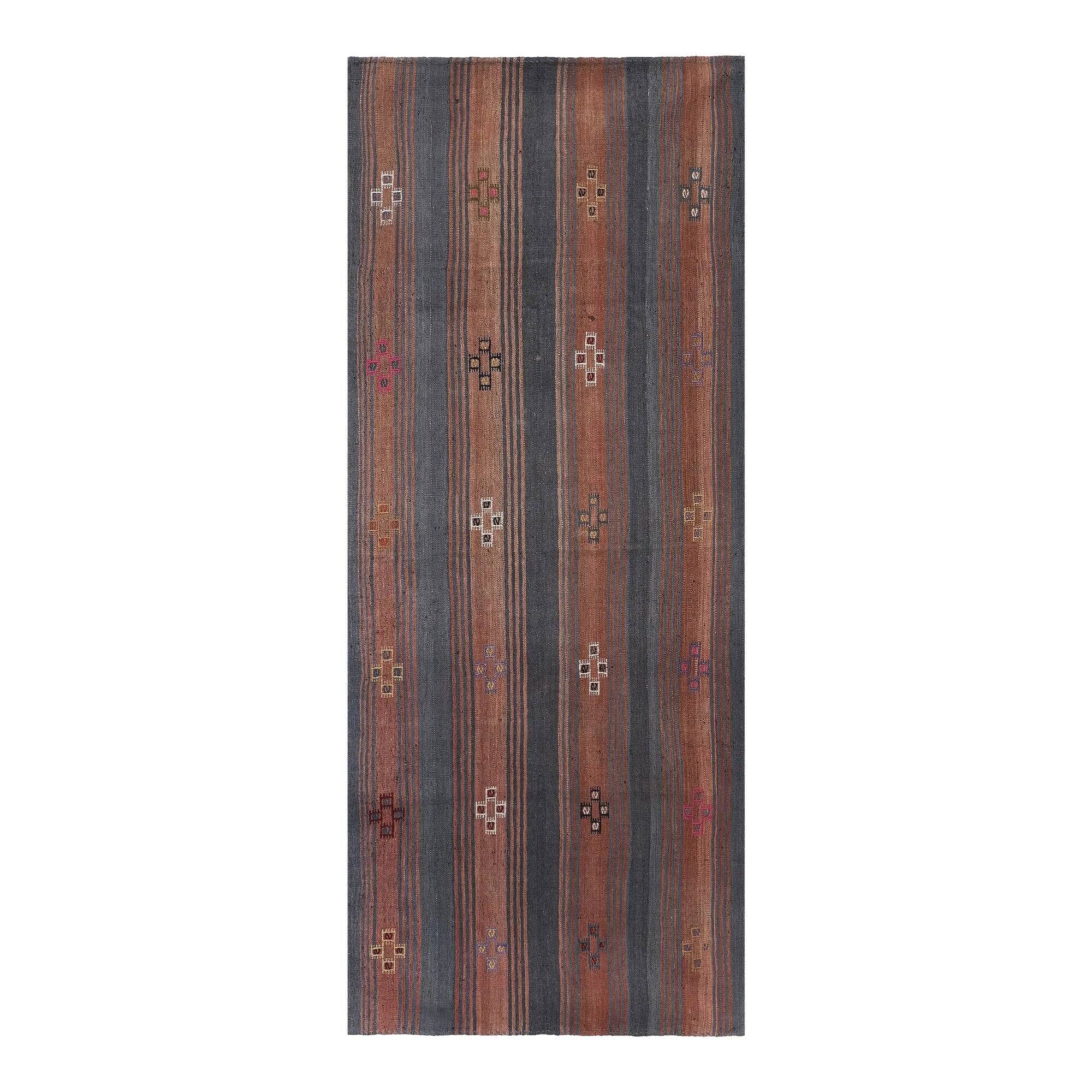 Vintage Turkish kilim, handwoven, 120x286 cm.