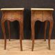Pair of Italian inlaid bedside tables with marble top