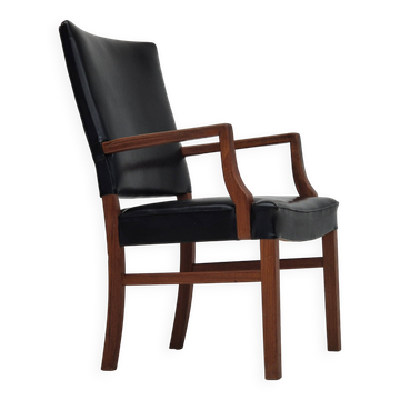 1960s, Danish armchair, original very good condition, teak wood, artificial leather.