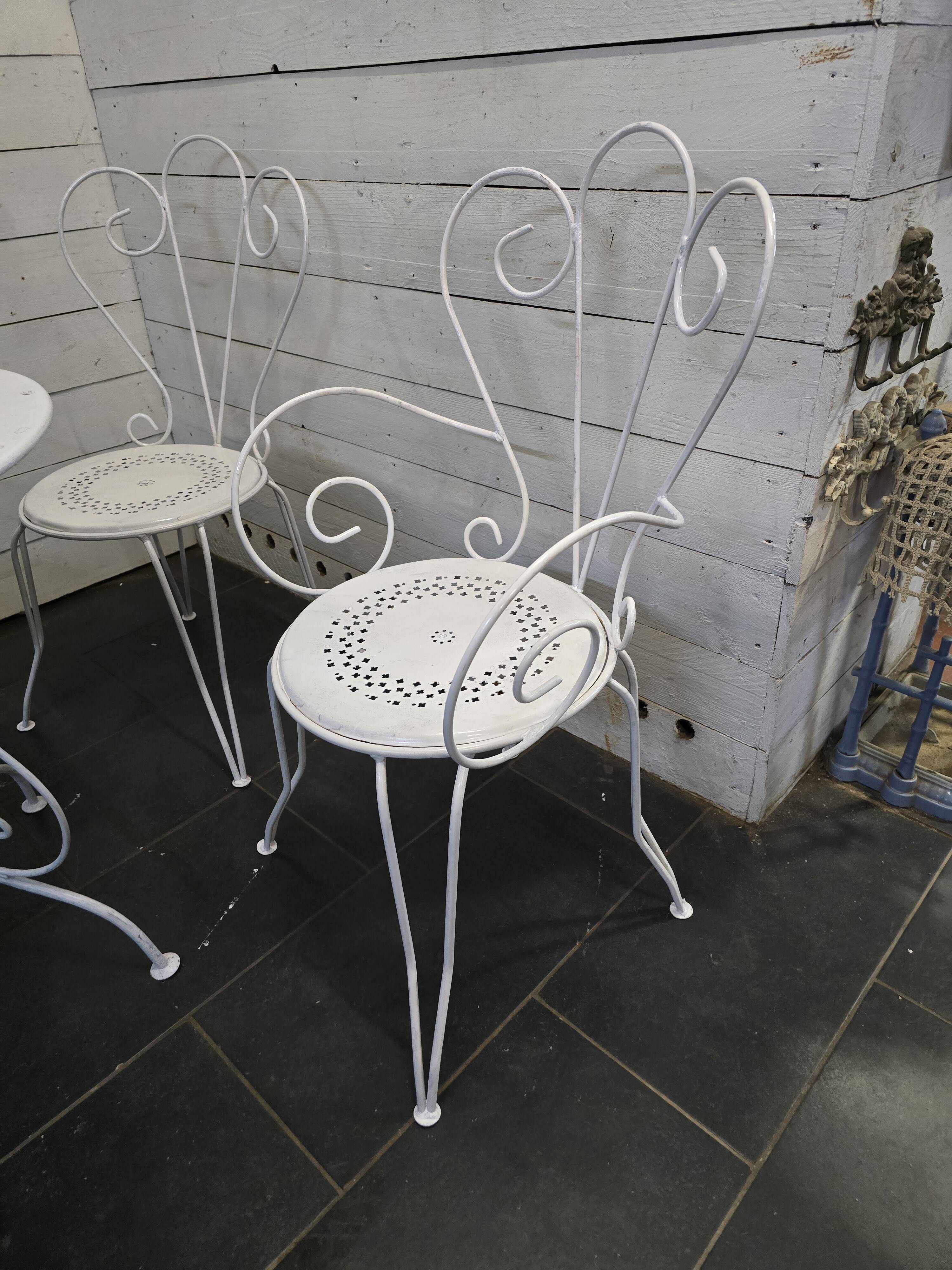 Old wrought iron garden furniture