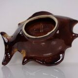 French studio ceramic bowl with fish from Vallauris, 1970s